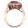 Sheera's 3.87ct Rose Goldtone and Peach CZ Cushion Cut Halo Engagement Ring