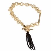Sian's Fringe Dangle Origami Crane Charm Bracelet - Black