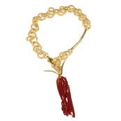 Sian's Fringe Dangle Origami Crane Charm Bracelet - Red