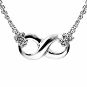 Silvertone Infinity Necklace - Petite