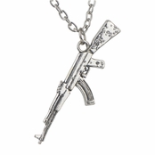 Silver Rifle Gun Necklace