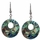 Silver tone Abalone Round Shape Dangle Earrings