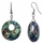 Silver tone Abalone Round Shape Dangle Earrings