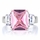 Perfectly Pink Emerald Cut CZ Engagement Ring