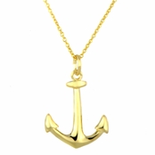 Sirena's 18 inch Goldtone Anchor Charm Necklace