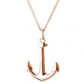 Sirena's Rose Gold Anchor Charm Necklace