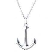Sirena's Silver Anchor Charm Necklace