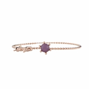 Skye's Cat Charm Bracelet with Purple Crystal