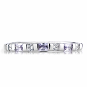 Slim Stackable Lavender and Clear CZ Ring