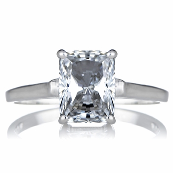 Sonia's Signity CZ Engagement Ring - Radiant Emerald Cut Shape