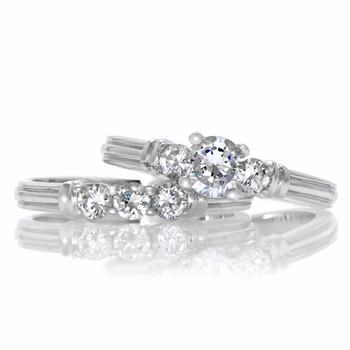 Soo-Yun's Petite CZ Wedding Ring Set