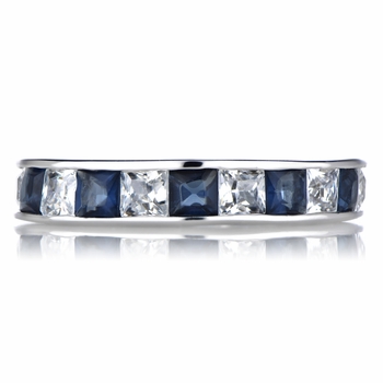 Stella's Silvertone CZ Eternity Band Ring