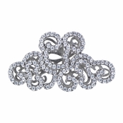 33mm Silvertone and CZ Art Deco Charm for Jewelry Making