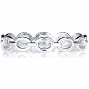 Sydney's 70's Style Silvertone Chain Link Bangle Bracelet