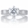 Symona's 1.25ct Round Cut CZ Engagement Ring Set - Sterling Silver