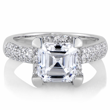 Talitha's Imitation Engagement Ring: Asscher Cut CZ