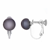 Tamika's 9mm Black Imitation Pearl Screwback Earrings