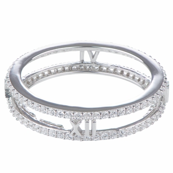 Tammy's Silver Plated Double Row CZ Eternity Ring Band