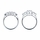 Tilda's Silvertone 3 Stone CZ Wedding Ring Set