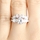 Tilda's Silvertone 3 Stone CZ Wedding Ring Set