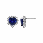 Jewelry Comparable to Titanic: Heart of the Ocean Blue CZ Stud Earrings