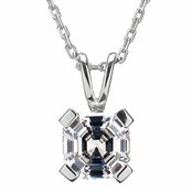 Trilby's 1 CT Asscher Style CZ Solitaire Necklace