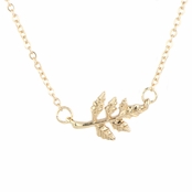Trinity's Goldtone Leaf Necklace