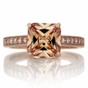 Trista's 4ct Rose Goldtone Princess Cut Champagne CZ Engagement Ring
