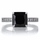 Trista's 4ct Silvertone Princess Cut Black CZ Engagement Ring