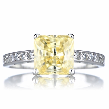 Trista's Promise Ring - Yellow Princess Cut CZ