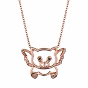 Flying Pig Necklace - Top Rated Rose Gold Tone Flying Pig Pendant with 18 inch chain