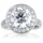 Sterling Silver Cubic Zirconia Round Cut Halo Engagement Ring
