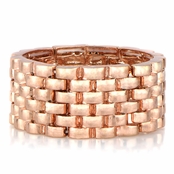Tyra's Rose Goldtone Wide Link Stretch Bracelet