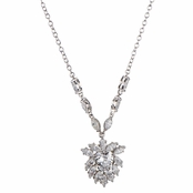 Vera's Fancy Heart CZ Cluster Necklace