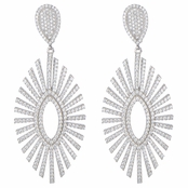 Victoria's Fancy CZ Silver Drop Earrings