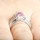 Pink Cubic Zirconia Wedding Ring Set