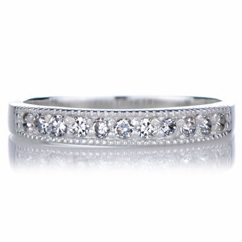 Vintage CZ Wedding Band Ring