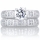 Violeta's Art Deco Style Round Cut CZ Wedding Ring Set