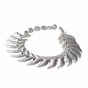 Zahara's Matte Silvertone Leaf Bracelet