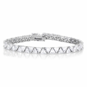 Zermot's 7.5 in. Trillion Cut CZ Tennis Bracelet