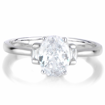 Zion's Oval Cut 3 Stone Engagement Ring