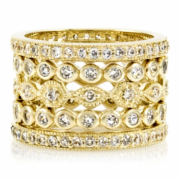 Zola's Set of 5 Stackable Rings - Goldtone