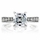DeGeneve's Silvertone Asscher Cut CZ Engagement Ring
