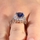 Royal Style Engagement Ring Silvertone - Light Blue CZ