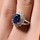 Royal Style Engagement Ring Silvertone - Light Blue CZ