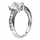 DeGeneve's Silvertone Asscher Cut CZ Engagement Ring