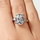 Jen's 5 ct Silvertone and Cushion Cut CZ Engagement Ring