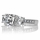 Silvertone Asscher Cut CZ Engagement Ring