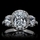 Emily's 3 Stone Halo Cushion Cut Engagement Ring
