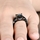 Millicent's Princess Cut Black CZ Engagement Ring